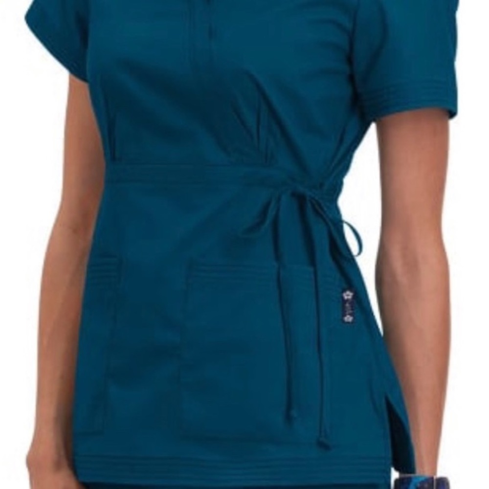 Koi wrap scrub top